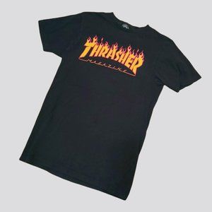 Vintage 90s-00s Thrasher Skateboard Magazine Black T-shirt Women Size Small